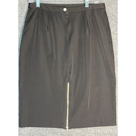 Isaac Mizrahi Target Midi Pencil Skirt Zip Slit High Waisted Black Womens Size 8 - Picture 5 of 12